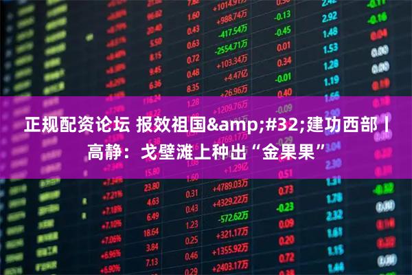 正规配资论坛 报效祖国 建功西部丨高静:戈壁滩上种出“金果果”